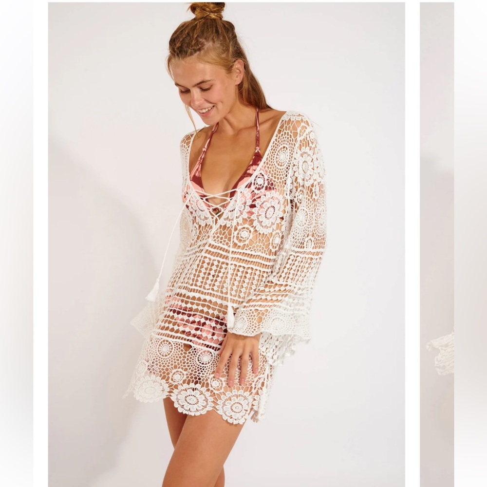 Banana Moon Crochet Tunic in White